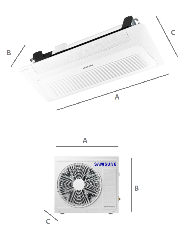 Klimatyzator kasetonowy 1-kierunkowy SAMSUNG WIND-FREE 2,6kW