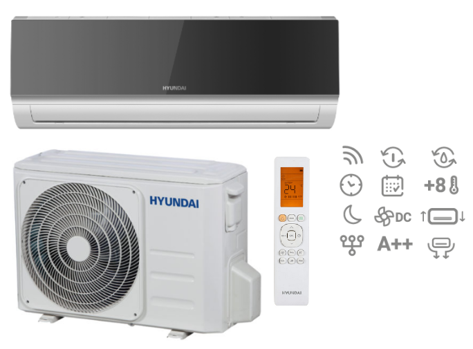 Wall air conditioner HYUNDAI Elegance Black 2.6kW