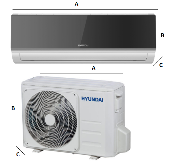 Wall air conditioner HYUNDAI Elegance Black 2.6kW