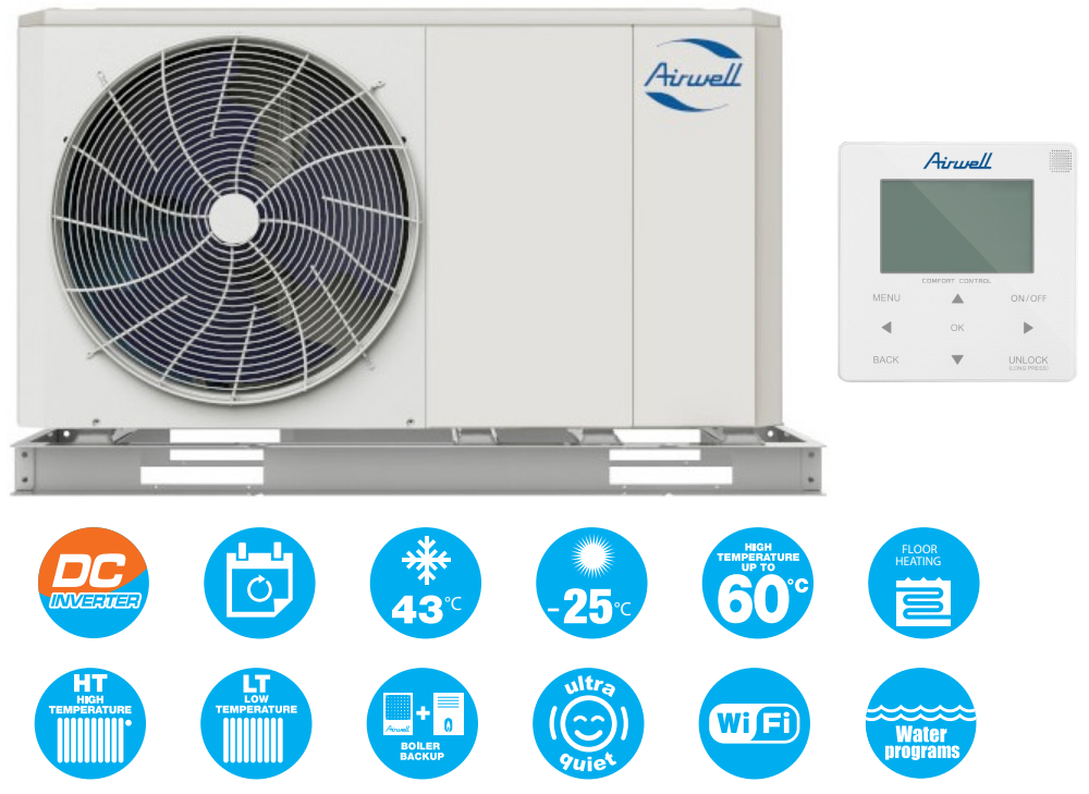 AIRWELL WELLEA MONOBLOCK 10kW 1F Wärmepumpe