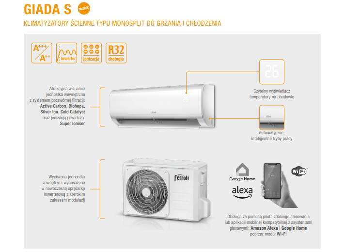 Ferroli Giada S 12 3.57kW wall air conditioner