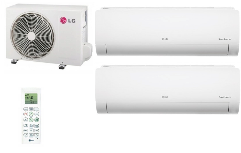 Klimatyzator multi split LG jednostka zewnętrzna 4,7kW+ jed. wewnętrzna Standard Plus 2,1kW i 2,5kW