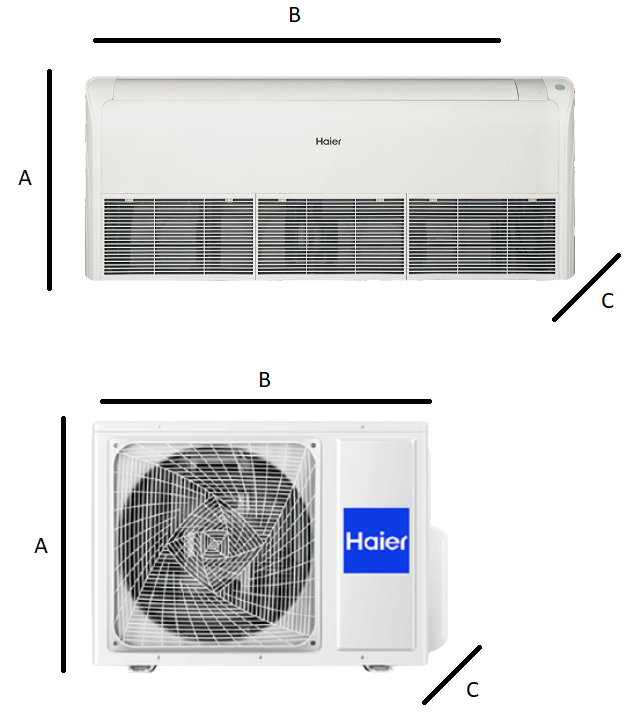 Haier Cabrio Decken-Bodenklimaanlage 12,9 kW