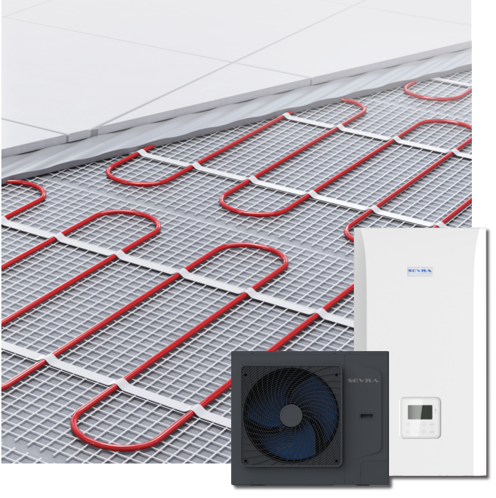 SEVRA Split ECOs HEAT Wärmepumpe, ONYX-Serie 6kW, 1-phasig