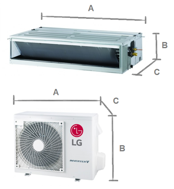 Duct Klimaanlage LG H-Inverter durchschnittlich 3,5 kW