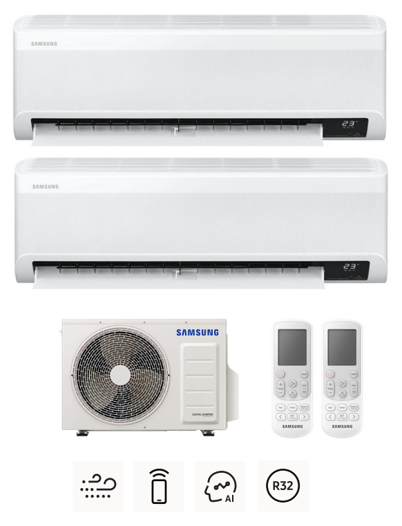 Multi-systems SAMSUNG Wind-Free Comfort 2,0kW + 2,5kW