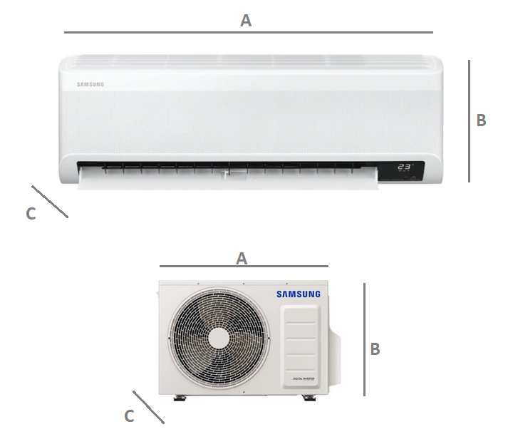 Multi-systems SAMSUNG Wind-Free Comfort 2,0kW + 2,5kW