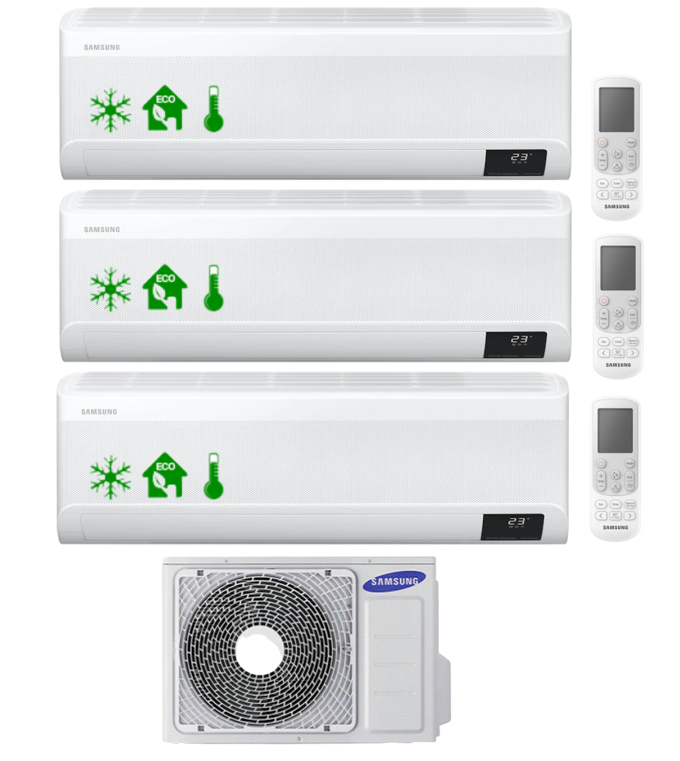 Multi-systems SAMSUNG Wind-Free Comfort 2,0kW + 2,5kW + 3,5kW