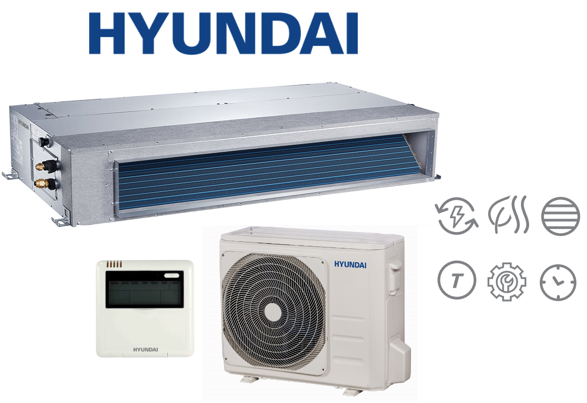 Hyundai 7,0 kW duct air conditioner R32 A++