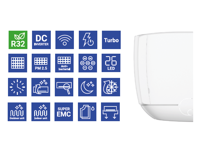 Multi-systems AUX J-SMART 2x 2,0 kW + 3x 2,5 kW