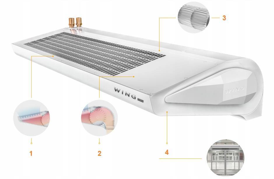 Kurtyna powietrzna elektryczna WING E200 AC VTS