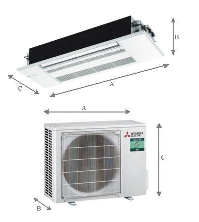 Klimatyzator kasetonowy 1-stronny MITSUBISHI 2,5kW