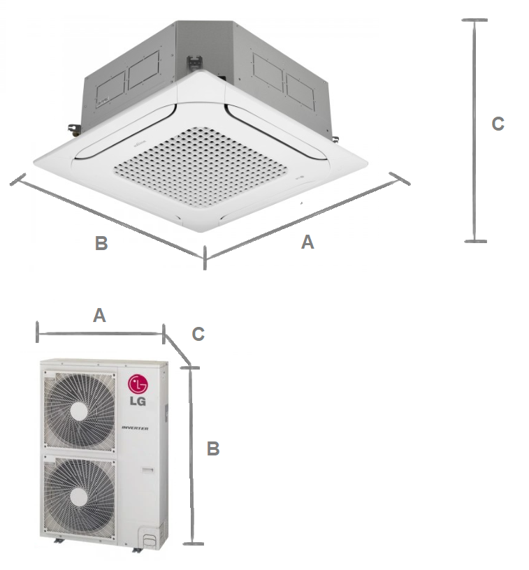 Cassette air conditioner LG Standard Inverter 12,1 kW R32