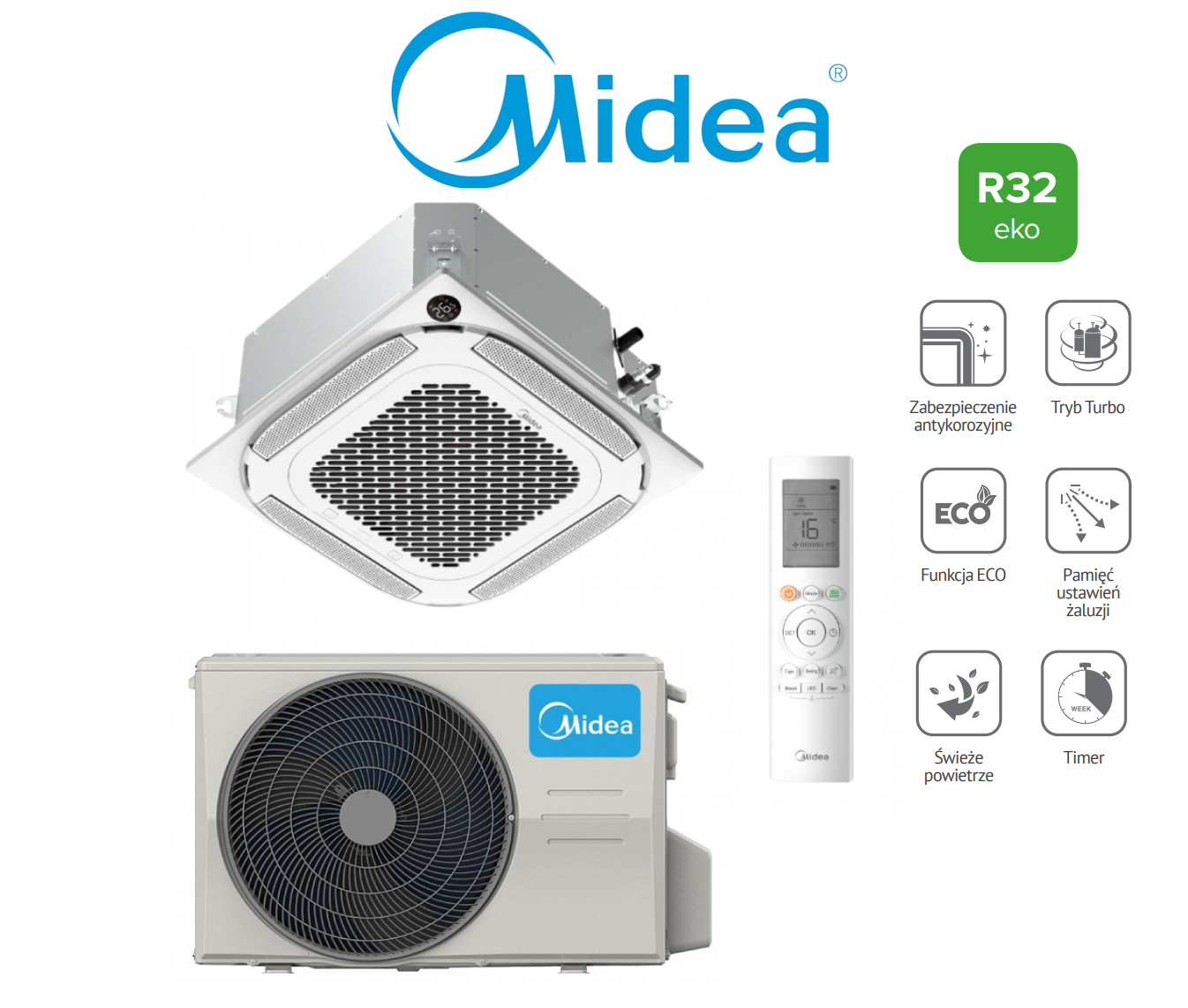 Cassette air conditioner Midea 3,5kW