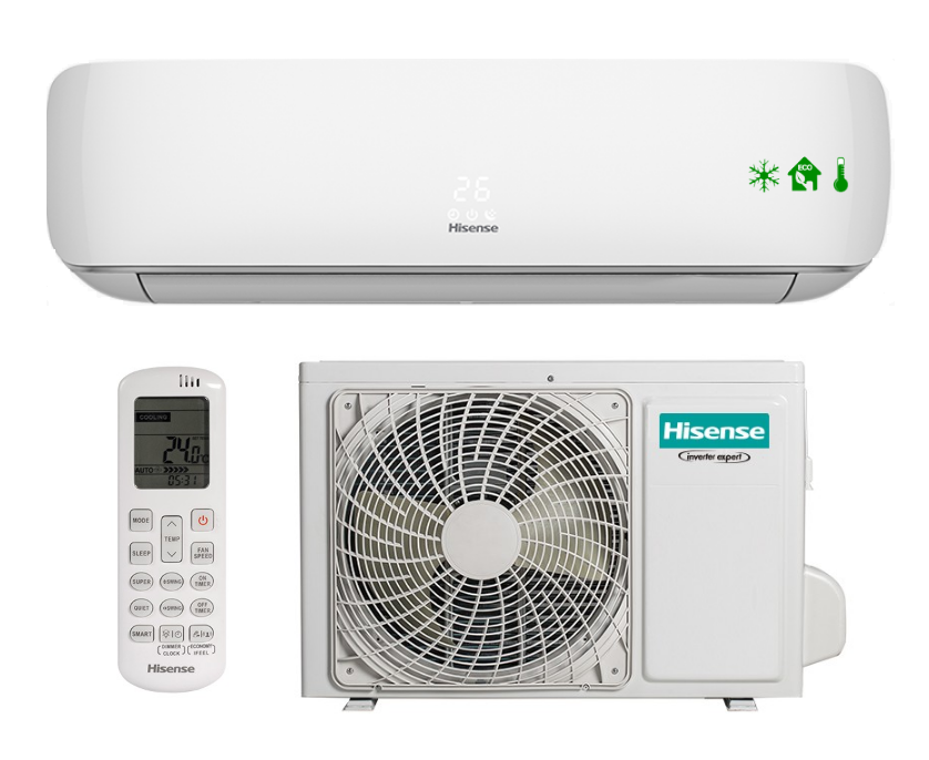 Klimatyzator ścienny HISENSE Mini Apple Pie z lampą UVC 2,6kW Nowość 