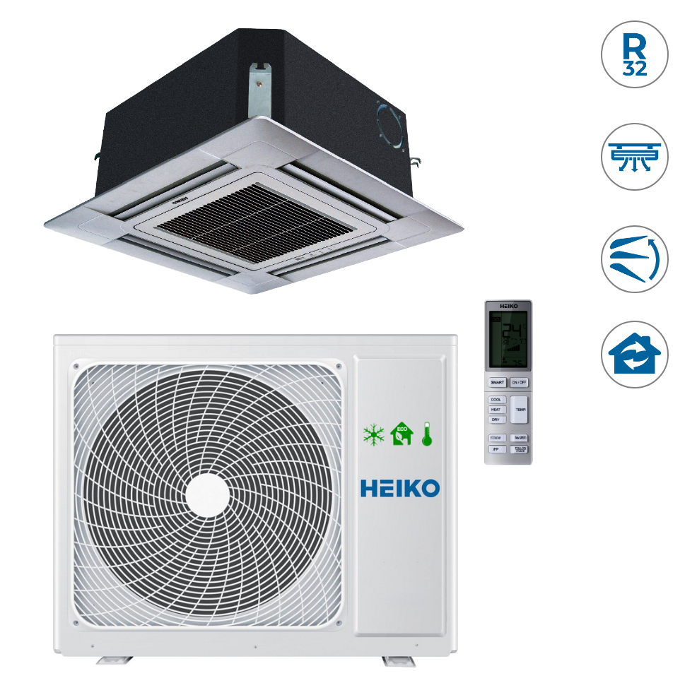 HEIKO 7.1kW cassette air conditioner with a perimeter air flow panel