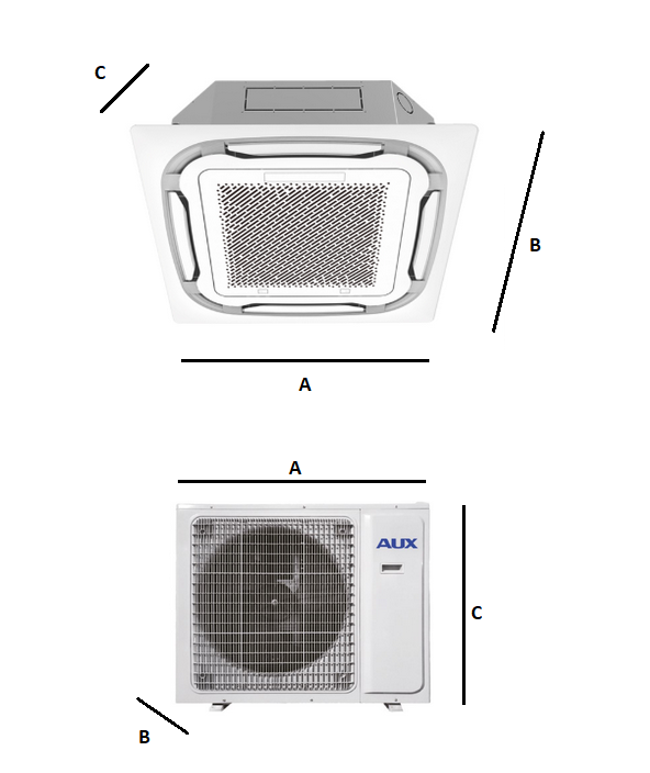 Zestaw multi kasetonowy AUX 2,8kW + 3x 3,6kW