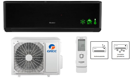Wall air conditioner GREE Amber Standard Full Black 3,5kW