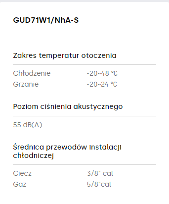 Klimatyzator kanałowy GREE GUD71PS/A-T 7,0kW