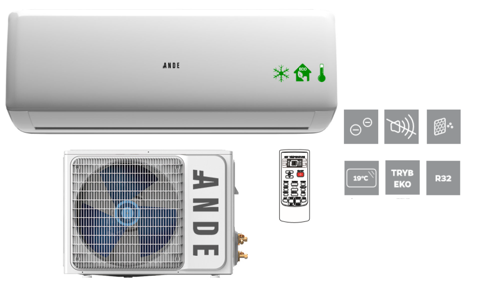 Wall air conditioner ANDE Basic Plus 2.6kW