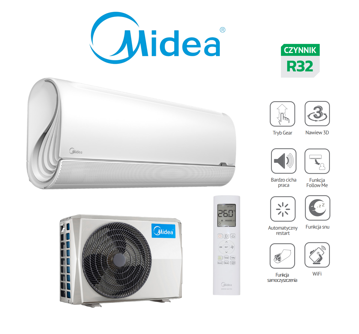 Air conditioner Midea BREEZElESS + 2,6kW