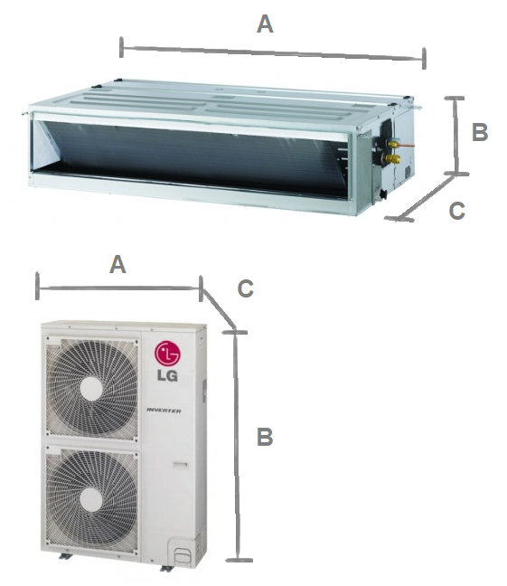 Duct air conditioner LG Standard Inverter average  12,0 kW