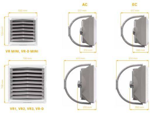 Nagrzewnica wodna vr mini EC 3x20kW multisplit 7w1