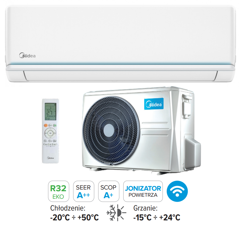 Midea BLANC PRO 3,5kW R32 Wandklimagerät