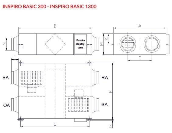 Reventon recuperator series INSPIRO BASIC 1300 m³ / h