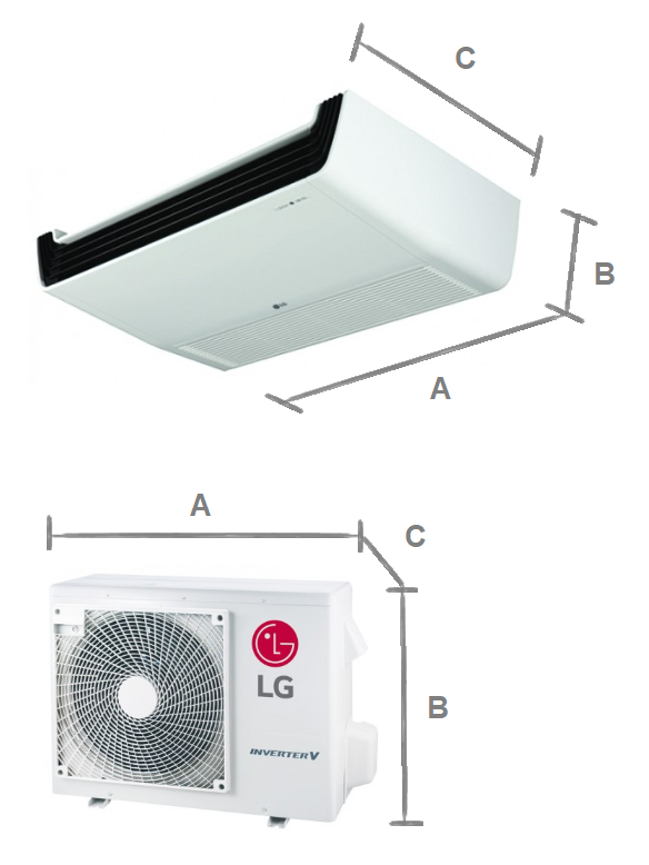 Ceiling air conditioner LG Compact Inverter 5,0 kW