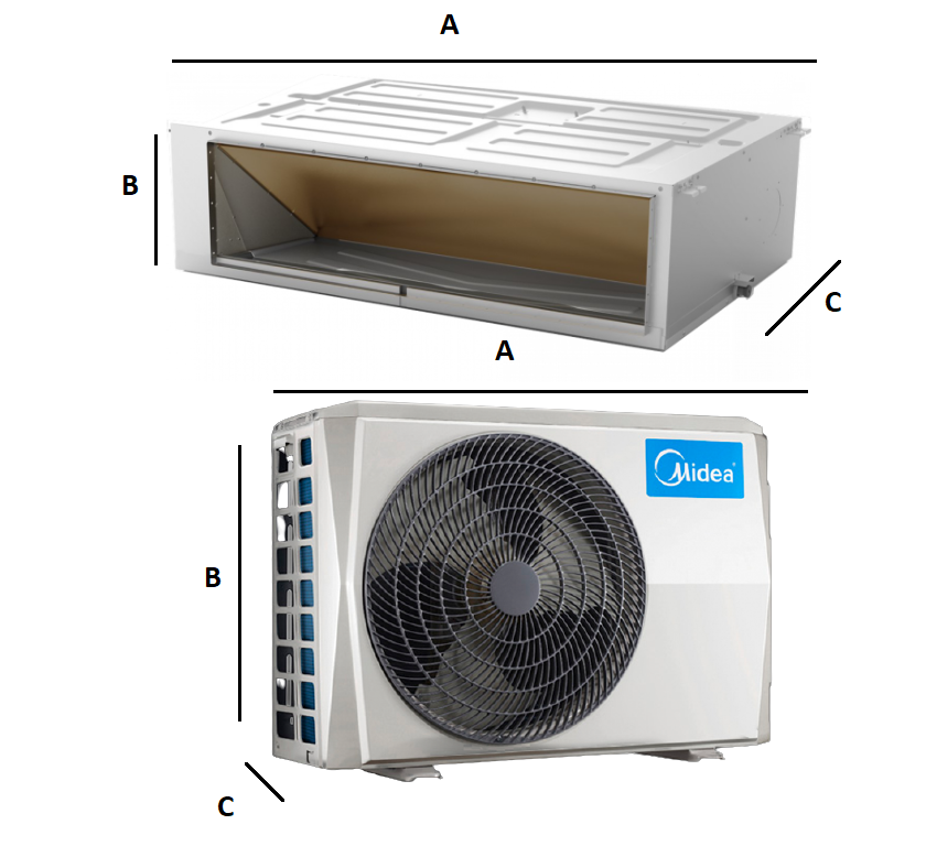 Kanalklimaanlage Midea 3,5 kW