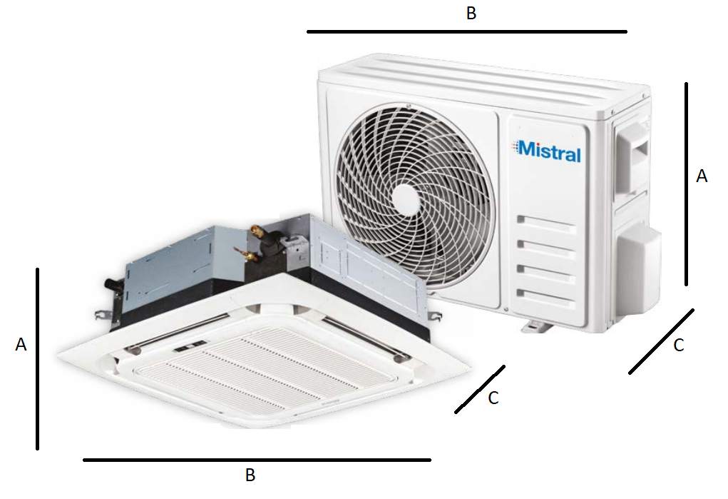 Cassette air conditioner Mistral 7,0 kW MIS-24CHRH/DV