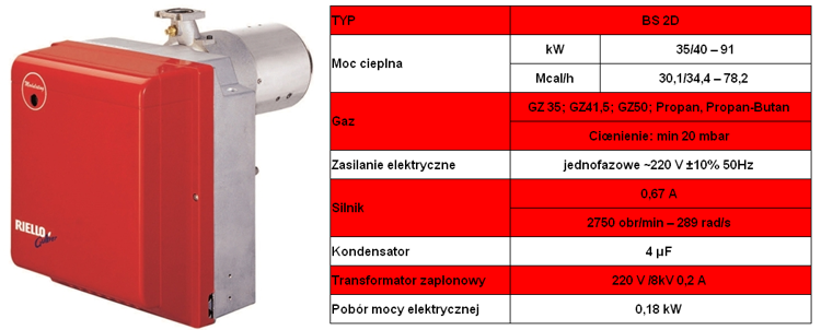 Palnik gazowy Riello BS 2 D/MBD/2 405 G