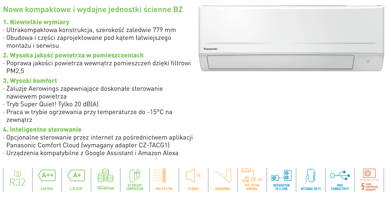 Wandklimaanlage PANASONIC BZ 5,0kW R32 Neu