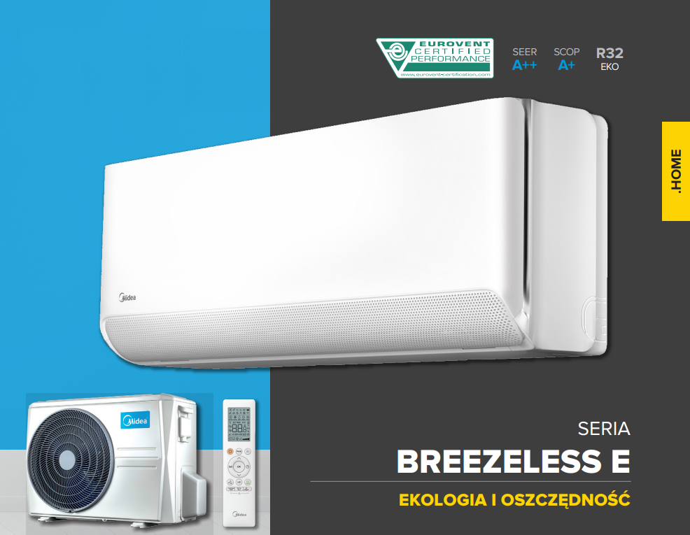 Midea BREEZELESS E 2,8kW wall-mounted air conditioner New!