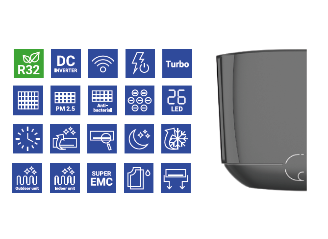 Multi-systems AUX J-SMART ART 5x 2,5 kW 5x25m2