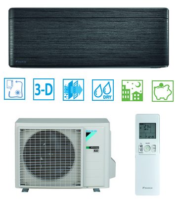 Wall air conditioner DAIKIN BLACK STYLISH 3,4kW