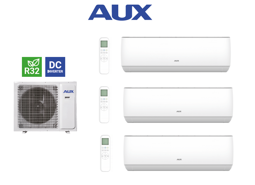 Multi-systems  AUX J-SMART 2,5 kW + 3,5 kW + 5,2 kW