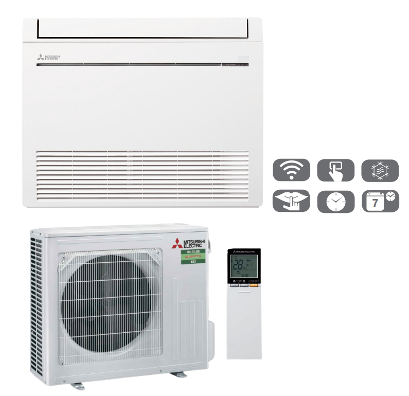 Floor-standing Mitsubishi MFZ-KT 6,1kW air conditioner