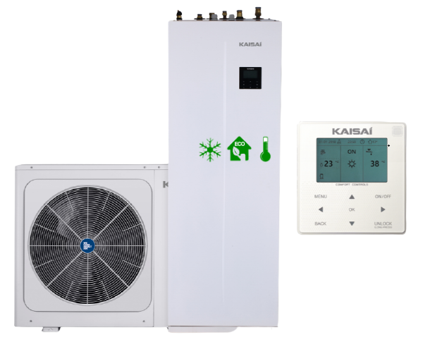 KAISAI Split 10kW heat pump with 1F DHW tank