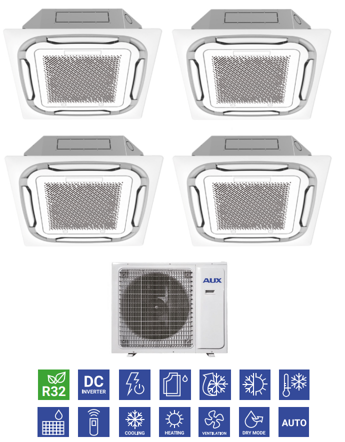 Zestaw multi kasetonowy AUX 2,8kW + 3x 3,6kW