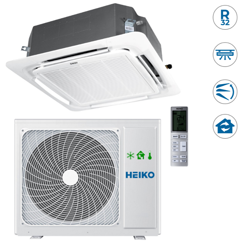 HEIKO multi-cassette air conditioner set 2x3.5 kW with 4-way air flow