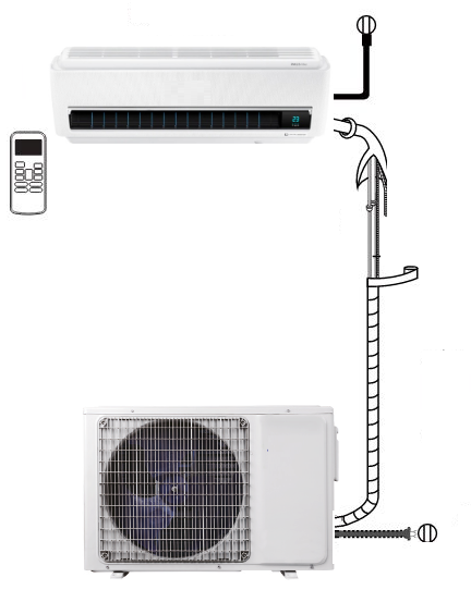 Zestaw montażowy 2MB + podpora długa spawana, dla klimatyzatora 7,0 kW