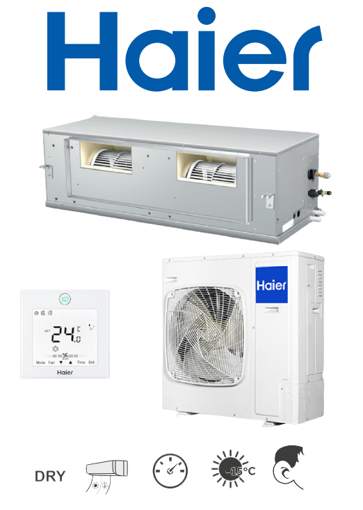 Haier Duct Duct Air Conditioner with a high pressure of 12.1 kW