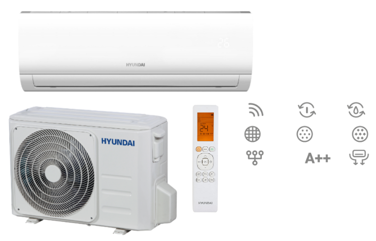 Wall-mounted HYUNDAI Revolution 2.6kW air conditioner