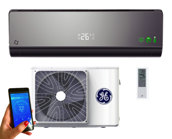 Wandklimaanlage GE-APPLIANCES FUTURE schwarz 2.6kW WiFi