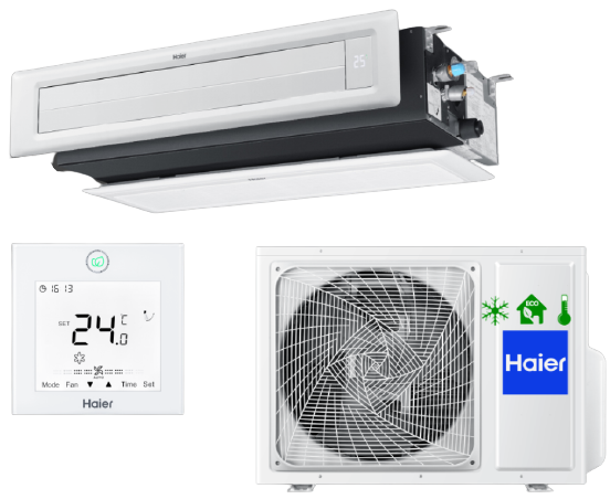 Haier Slim DUCT Kanalklimaanlage mit niedrigem Druck von 7,1 kW