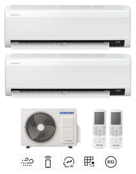 Multi-systems SAMSUNG Wind-Free Avant 2,5kW + 3,5kW