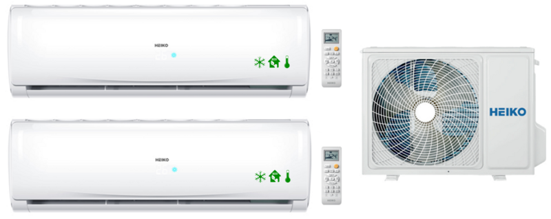 HEIKO Brisa Multi-Set-Klimagerät 2,6 kW + 3,2 kW + Außeneinheit 6,2 kW