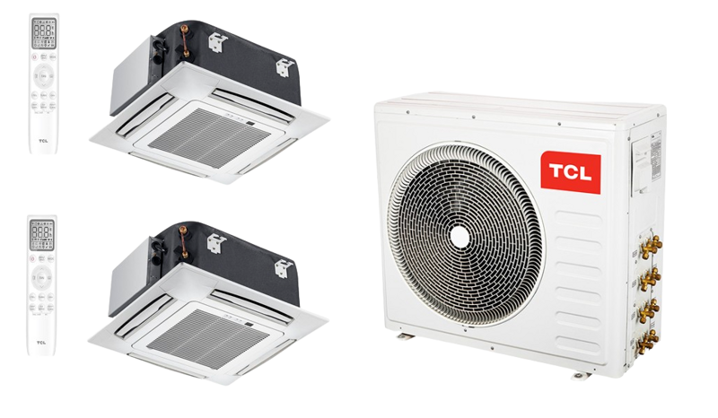 TCL Multi Kassetten-Kit 2x 5.0kW + jed.außenbereich 7.0kW